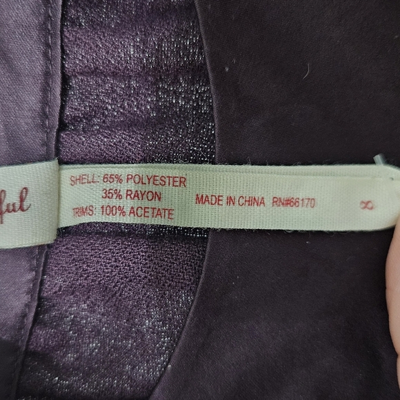 Maeve Anthropologie Plum Purple Shift Dress Bubble Sleeves w/Pockets size 8 NWT - Picture 7 of 7